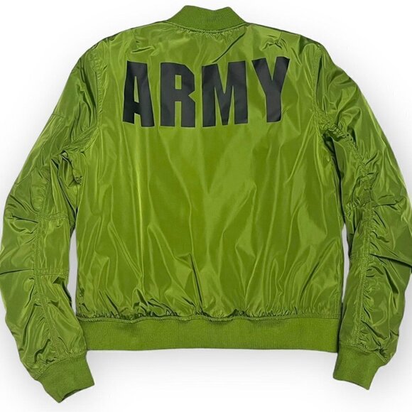 US ARMY Military Air Force Green Bomber Pilot Jacket - Womens Large - Picture 3 of 4